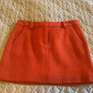 J. Crew Factory Orange Atomic Tweed Mini Skirt